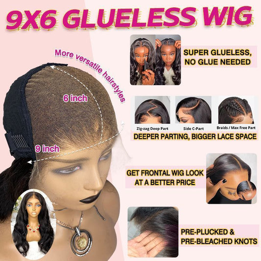 HD 9X6 Glueless Cut & Go Wig